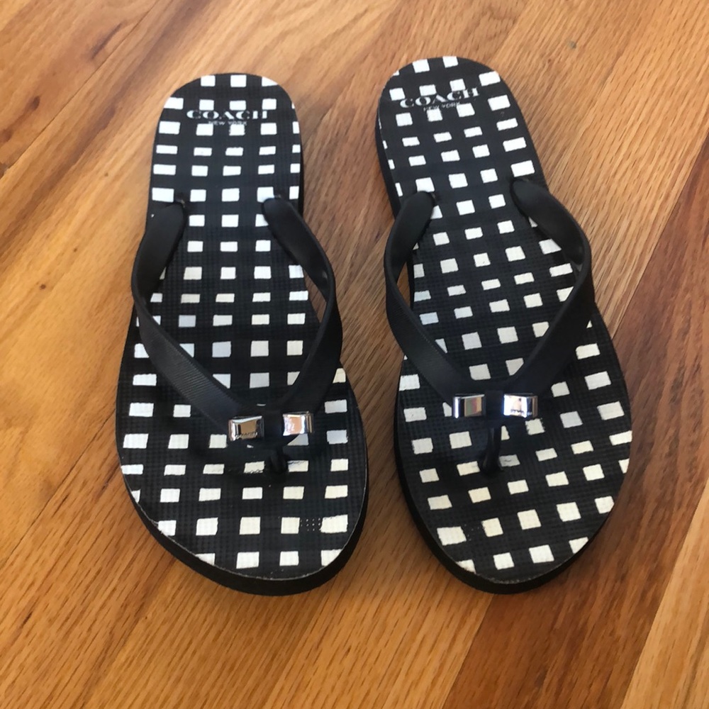 Coach Checkered flip flops